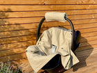 Babydecke für Babyschale Sommer aus Leinen – Leinen Natur Braun, Anwendung