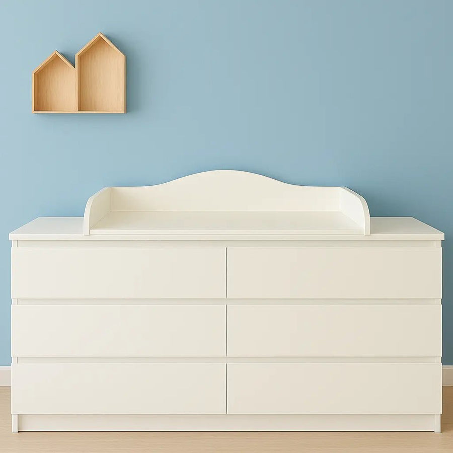 Aankleedopzet voor commode voor MALM-commode met 6 laden – met frontpaneel – aankleedoppervlak 78 × 78 cm