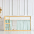 Muslin gold dots on Green