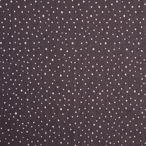 KraftKids Stoff Musselin beige MUW SSS141: 100% Baumwolle in dunklem Braun mit unregelmäßigem Muster aus kleinen, hellrosa Punkten für einen zeitlosen, von einer Sternennacht inspirierten Look.