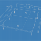 Blaupause für den KraftKids Wickelaufsatz Universal weiß durchgehender Boden, mit beschrifteten Holzteilen und Beschlägen. Wahlweise Kommodenaufsatz oder Wickelaufsatz. Maße, Artikelliste und Kontaktinformationen finden Sie unten rechts.