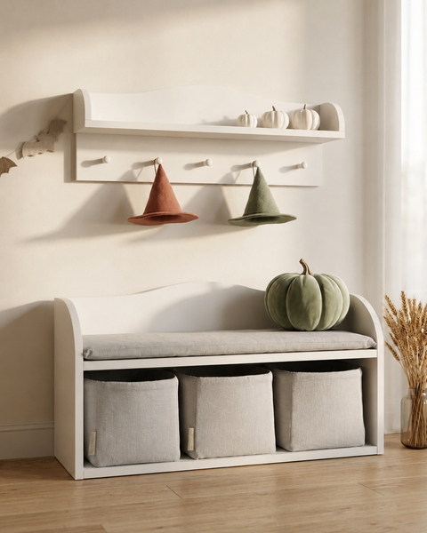 Hangplank wit met 5 haken