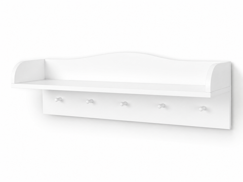 Hangplank wit met 5 haken