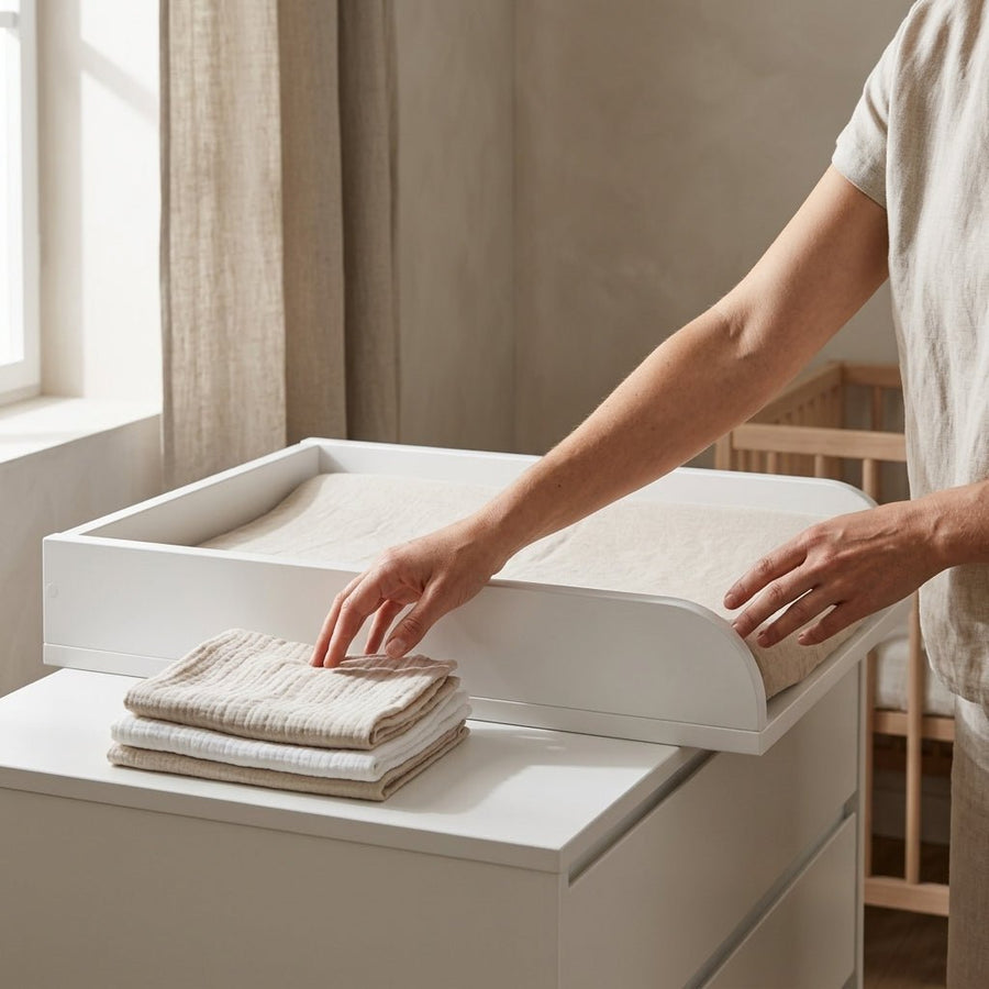 Universele aankleedopzet voor commode – doorlopende bodem – aankleedoppervlak 50 × 70 cm