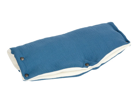 Kinderwagenhoes mousseline blauw