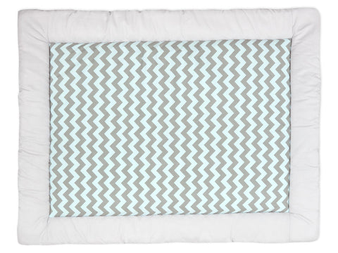 Speelkleed effen grijze chevron lichtgrijs en mint