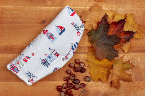 Kinderwagenmuff Strandhäuschen