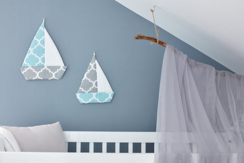 Segelboot marokkanisches Klee grau