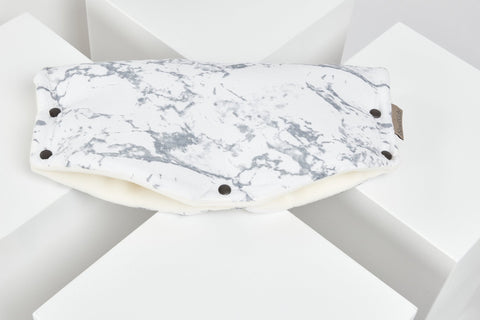 Kinderwagenmuff weißer Marmor