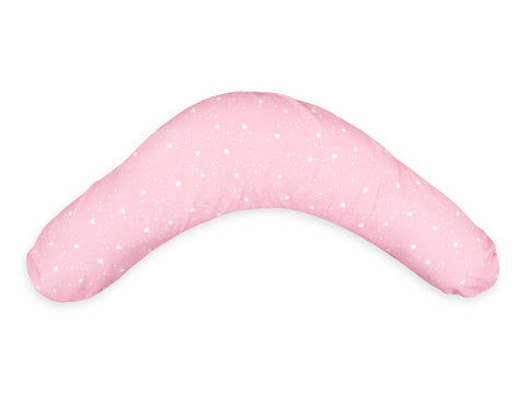 qualitäts Stillkissen abgerundete Dreiecke weiß auf Rosa