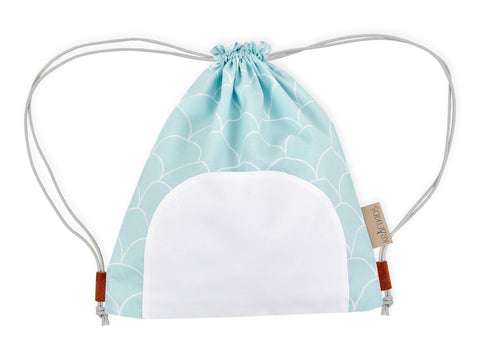 Turnbeutel weiße Halbkreise auf Pastelmint