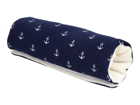 Armbeschermer babyzitje mousseline donkerblauw anker