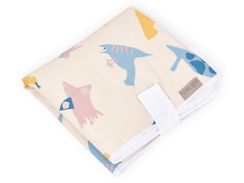 Reisewickelunterlage Musselin Zoe´s Dinosaurier auf Beige